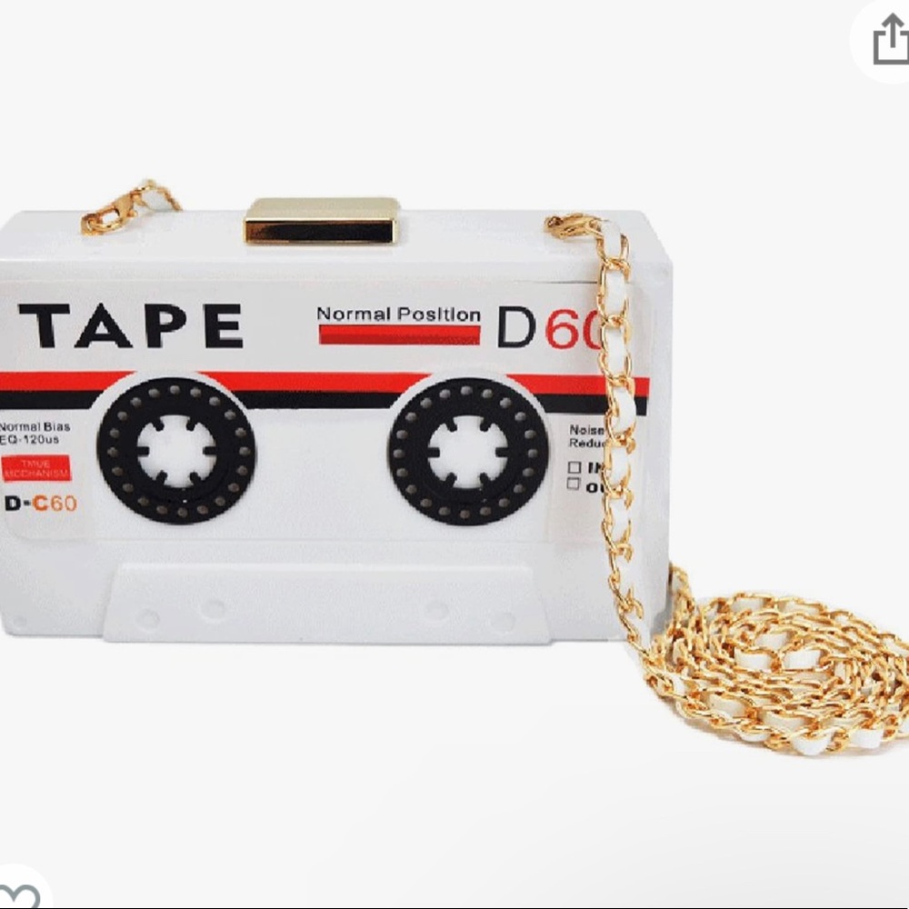 Tape Shaped Shoulder Bag Radio Recorder PU Crossbody Bag Women's Retro